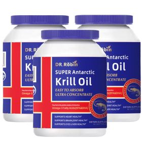 (Buy 2 Free 1)Dr. Robin's Antarctic Krill Oil softgels,Rich in Omega 3, Supports Heart & Overall Health for Women and Men,180 Count (Category: NJKOL-3)