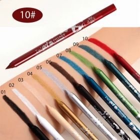 Waterproof Eyeliner Long Lasting Pencil Colourful Pigment Blue Black White Color Gel Eye Liner Pen Makeup Eye Beauty Cosmetics (Color: 10 Red)
