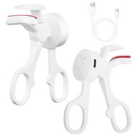 2Pcs Heated Eyelash Curler Electric USB Rechargeable Eyelash Curler Anti Burn Compact With Comb Heat Up Fast Within 8S For All Eye Shapes For Wom (Color: White)
